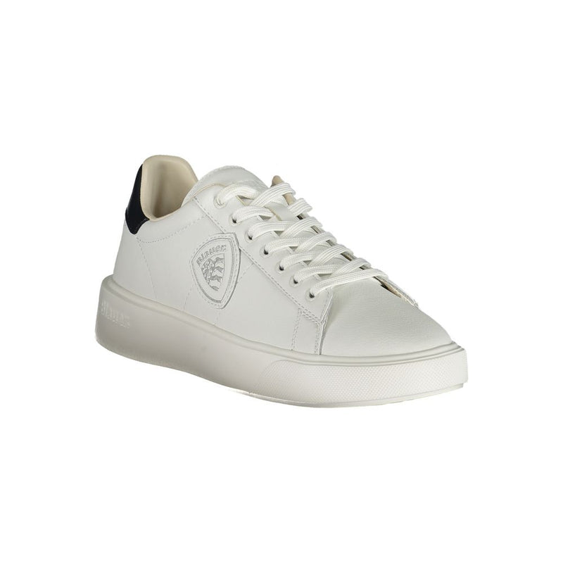 Blauer White Polyethylene Men Sneaker with Blue Accents