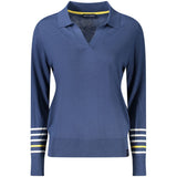 North Sails Blue Cotton Women Sweater - Elegant V-Neck Design