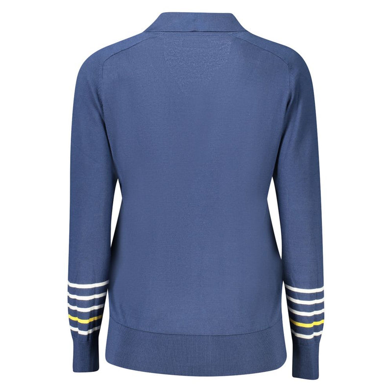 North Sails Blue Cotton Women Sweater - Elegant V-Neck Style