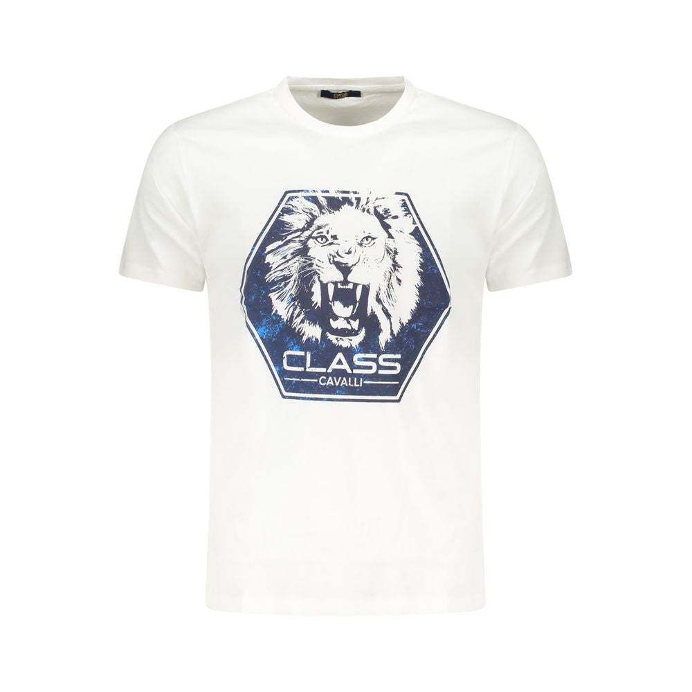 T-shirt homme en coton blanc Cavalli Class