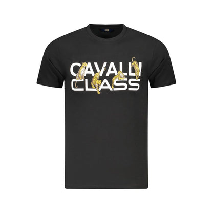 Cavalli Class Black Cotton Men T-Shirt