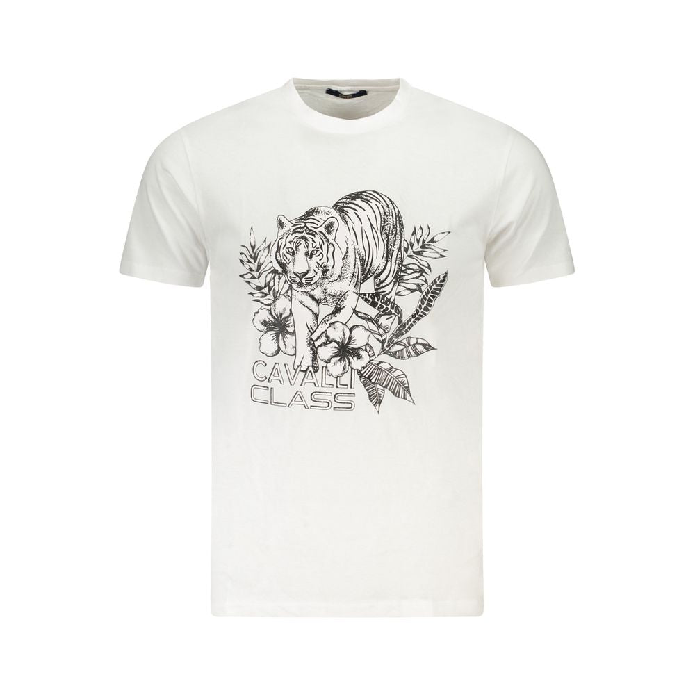 T-shirt homme en coton blanc Cavalli Class