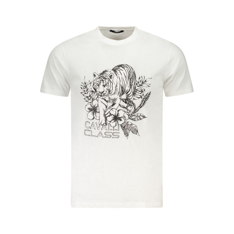 T-shirt homme en coton blanc Cavalli Class