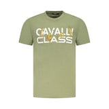 T-shirt homme en coton vert Cavalli Class