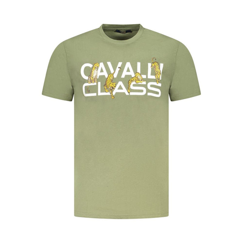 Cavalli Class Groen Katoenen Heren T-Shirt
