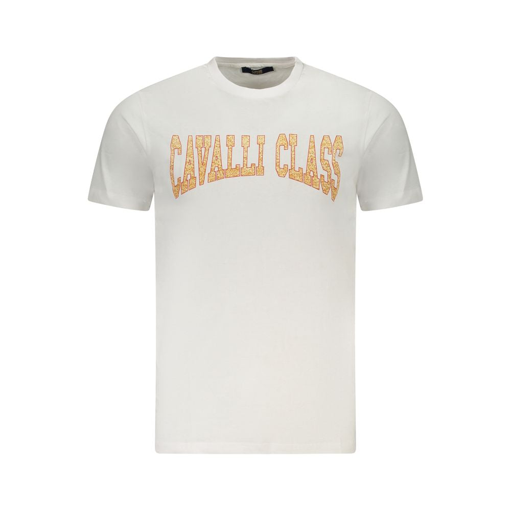 T-shirt homme en coton blanc Cavalli Class