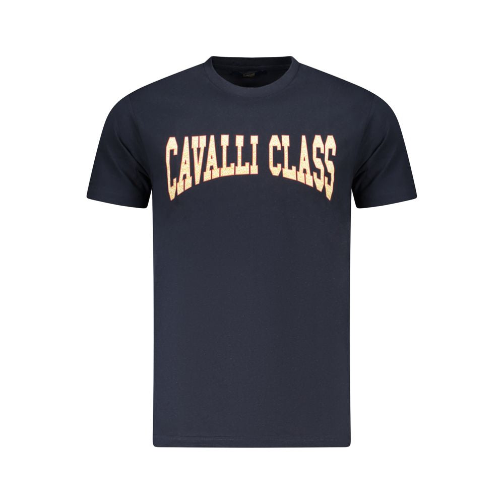 T-shirt homme en coton bleu Cavalli Class