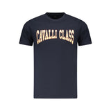 T-shirt homme en coton bleu Cavalli Class