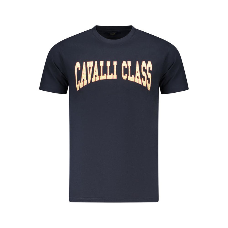 T-shirt homme en coton bleu Cavalli Class