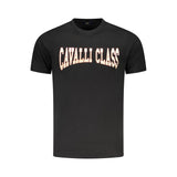 T-shirt homme en coton noir Cavalli Class