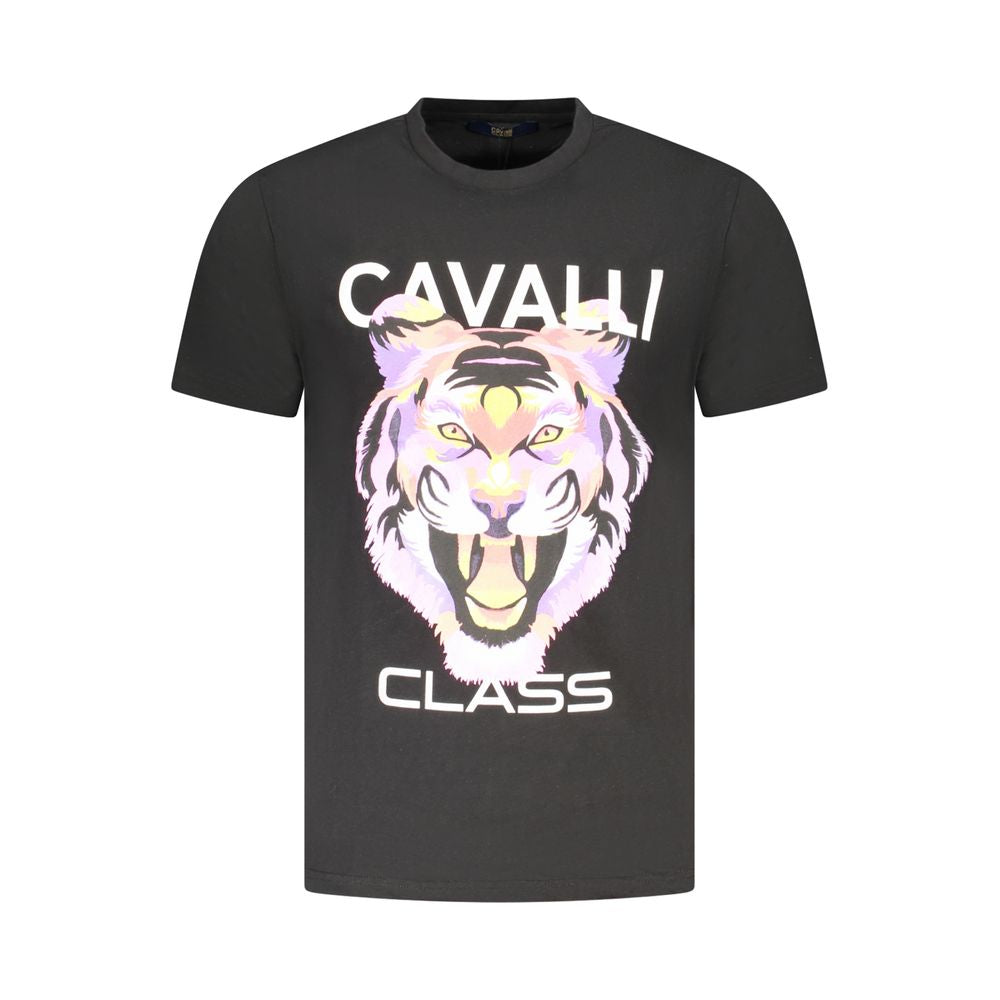 T-shirt homme en coton noir Cavalli Class
