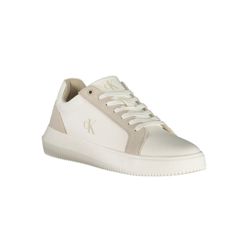 Calvin Klein White Leather Men Sneaker - Eco-Friendly Style