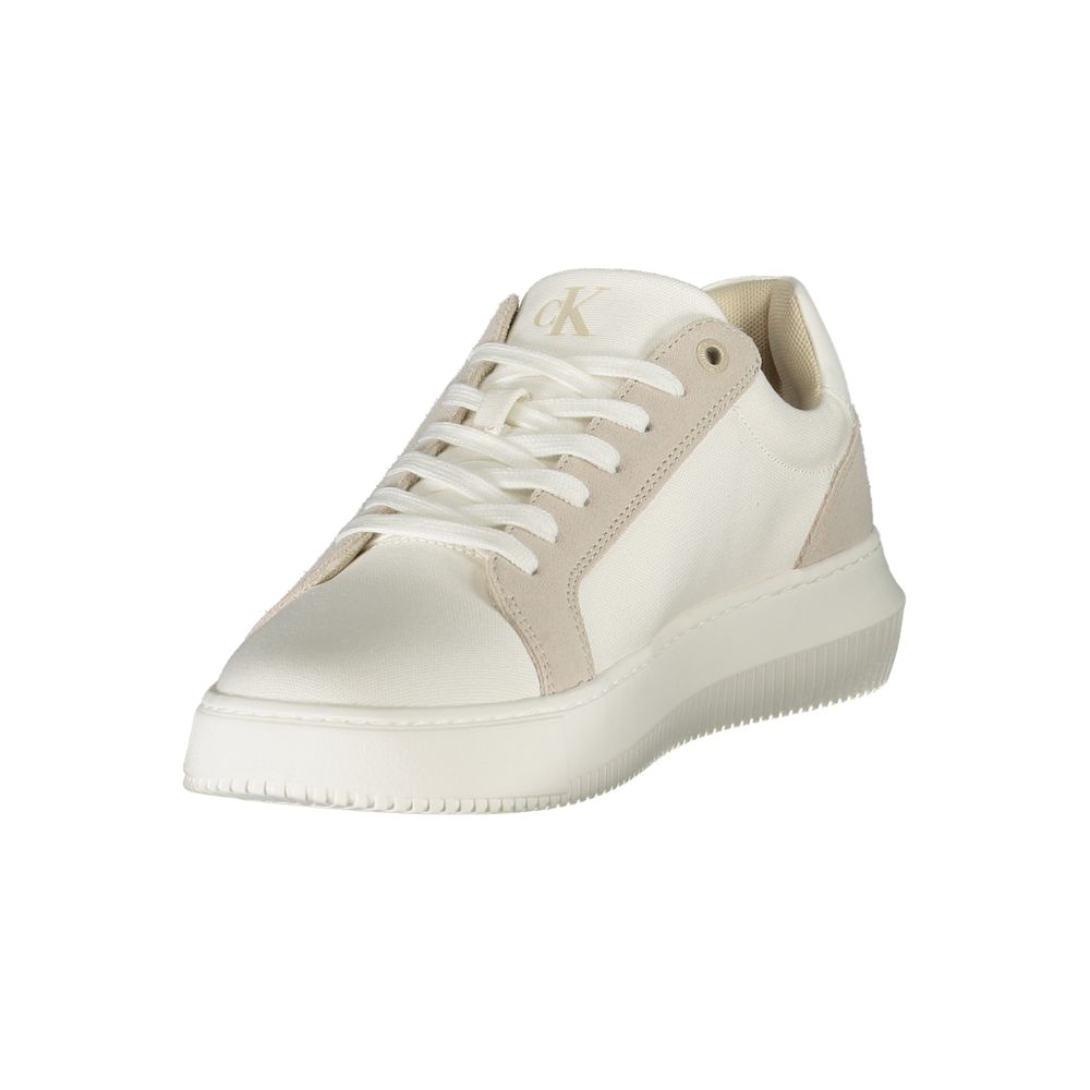 Calvin Klein White Leather Men Sneaker - Eco-Friendly Style