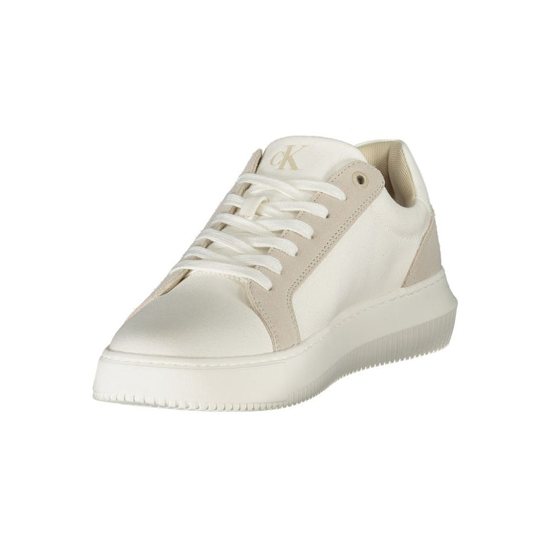 Calvin Klein White Leather Men Sneaker - Eco-Friendly Style