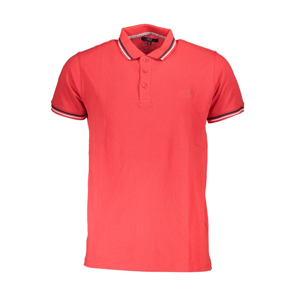 Polo homme en coton rouge Cavalli Class