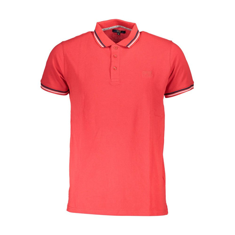 Polo homme en coton rouge Cavalli Class