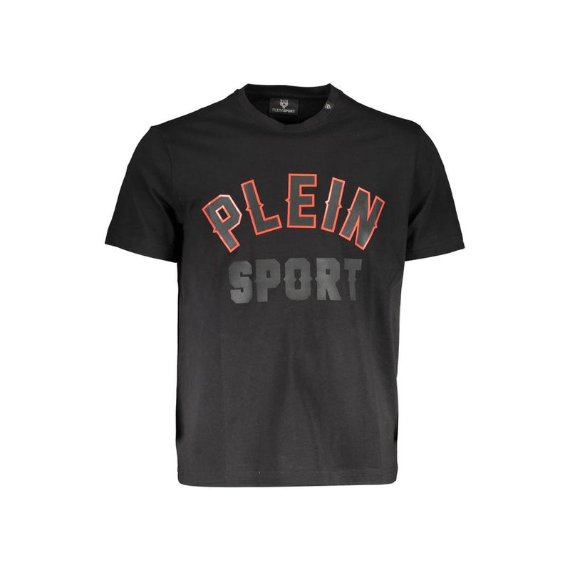 Plein Sport Black Cotton Men T-Shirt - Bold Logo Design