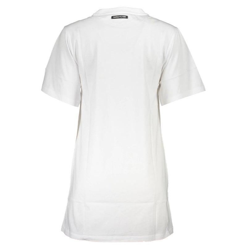 Cavalli Class White Cotton Women Dress - Elegant Short Dress