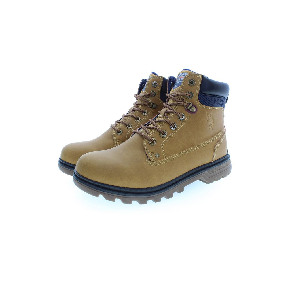 U.S. POLO ASSN. Beige Polyester Men's High Boot - Stylish & Durable