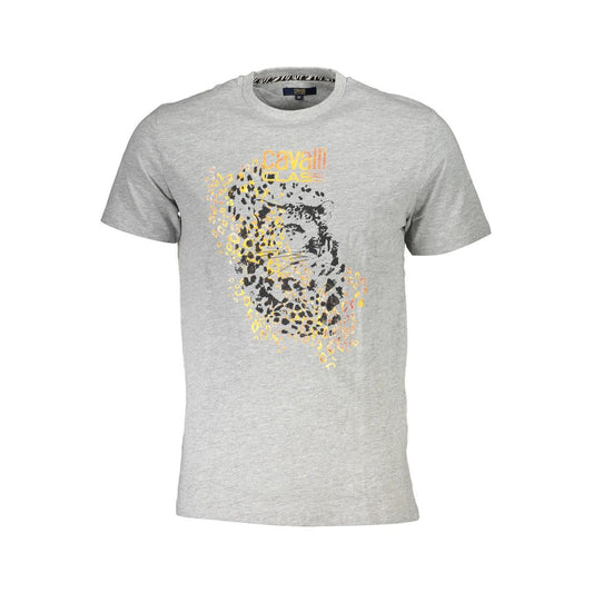 T-shirt homme en coton brun Cavalli Class