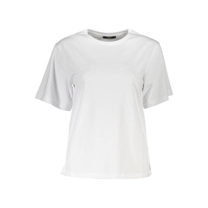 T-shirt blanc en coton pour femme de la marque Cavalli Class.
