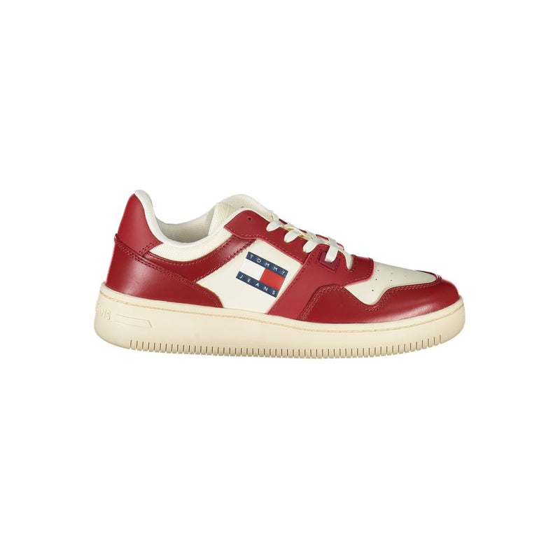 Tommy Hilfiger Red Leather Women Sneaker - Stylish & Comfortable