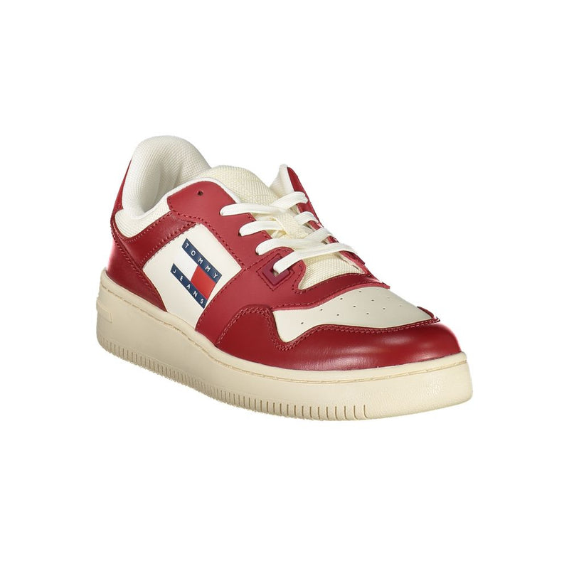 Tommy Hilfiger Red Leather Women Sneaker - Stylish & Comfortable