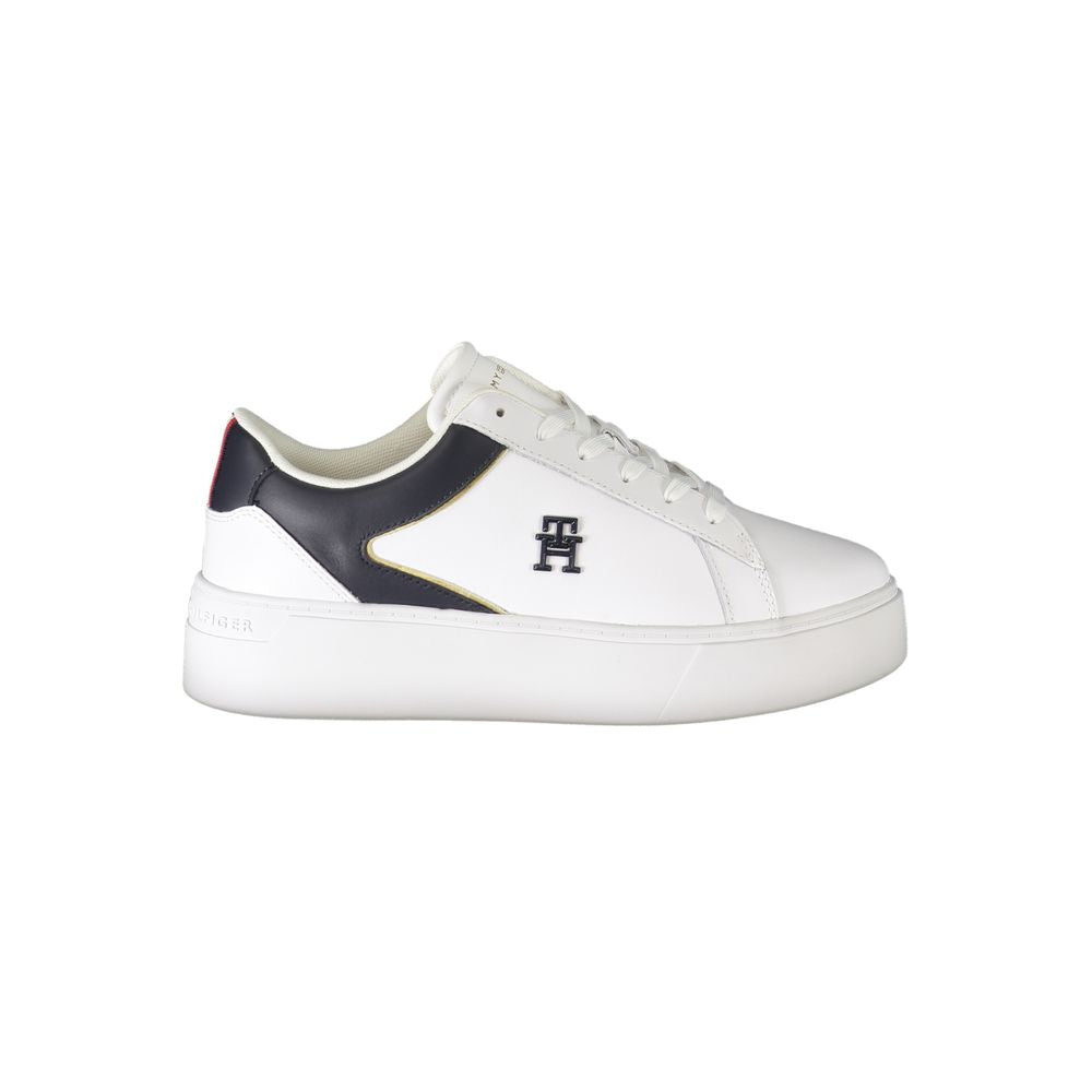Tommy Hilfiger White Polyester Sneaker - All-Day Comfort and Style