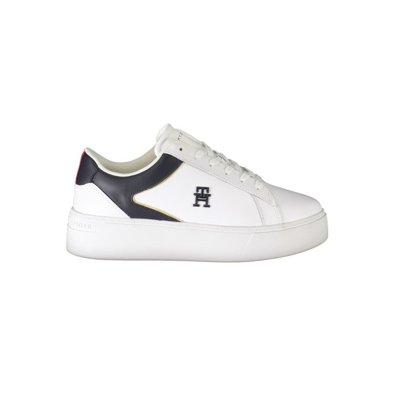 Tommy Hilfiger White Polyester Sneaker - All-Day Comfort and Style