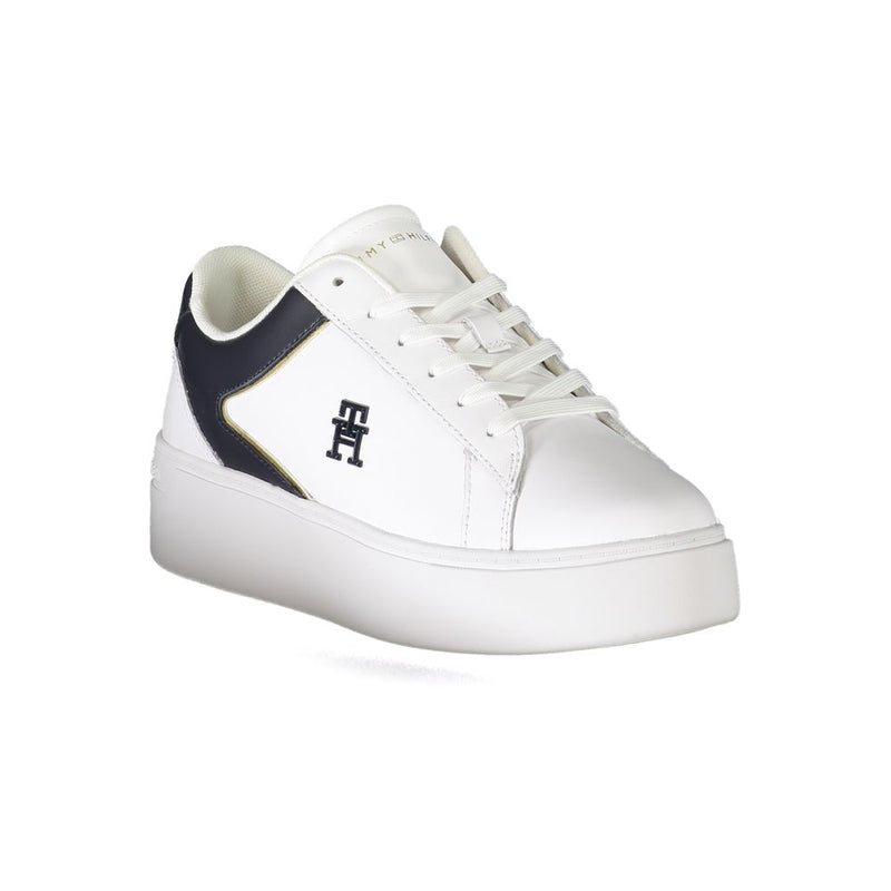 Tommy Hilfiger White Polyester Sneaker - All-Day Comfort and Style