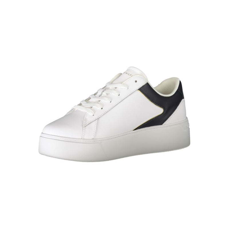 Tommy Hilfiger White Polyester Sneaker - All-Day Comfort and Style