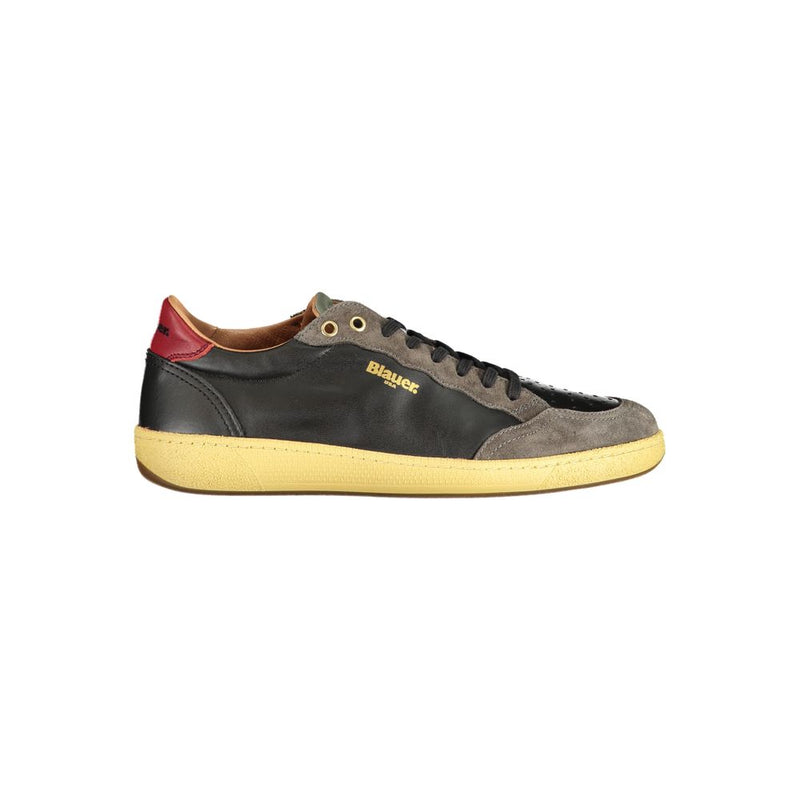 Blauer Black Leather Men Sneaker - Urban Sophistication