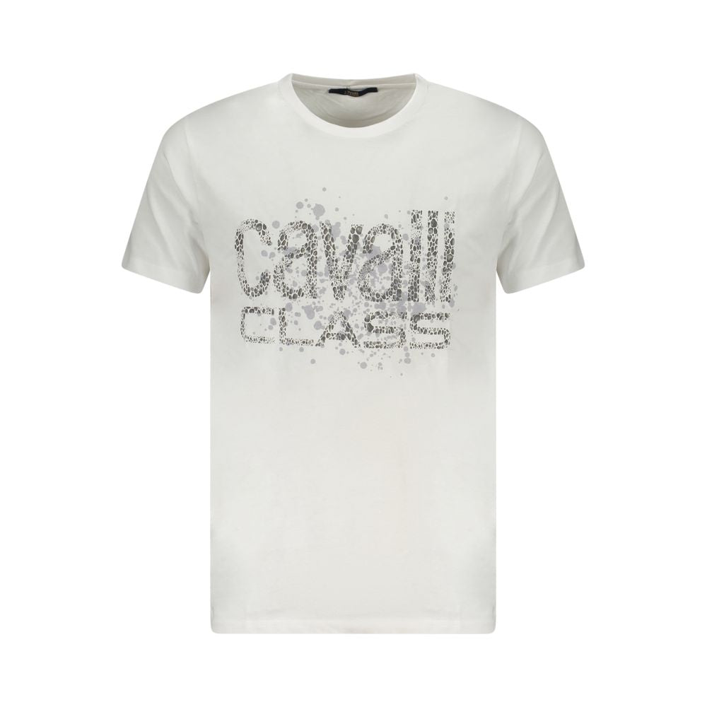 T-shirt homme en coton blanc Cavalli Class