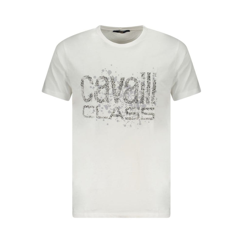 T-shirt homme en coton blanc Cavalli Class