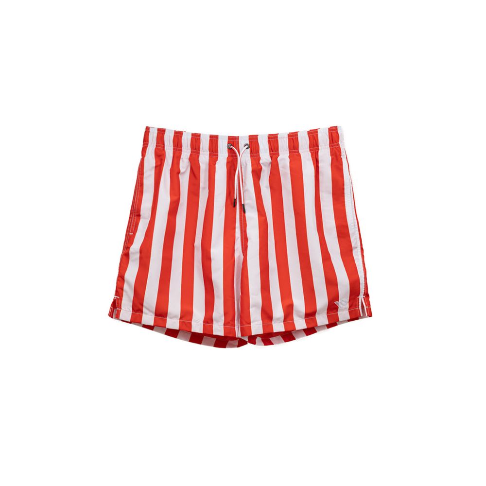 Emporio Armani Boxer de Bain Rayé Rouge - Élégance et Confort