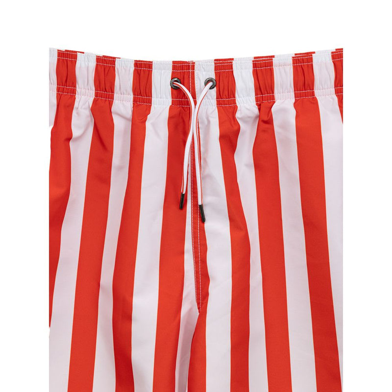 Emporio Armani Boxer de Bain Rayé Rouge - Élégance et Confort