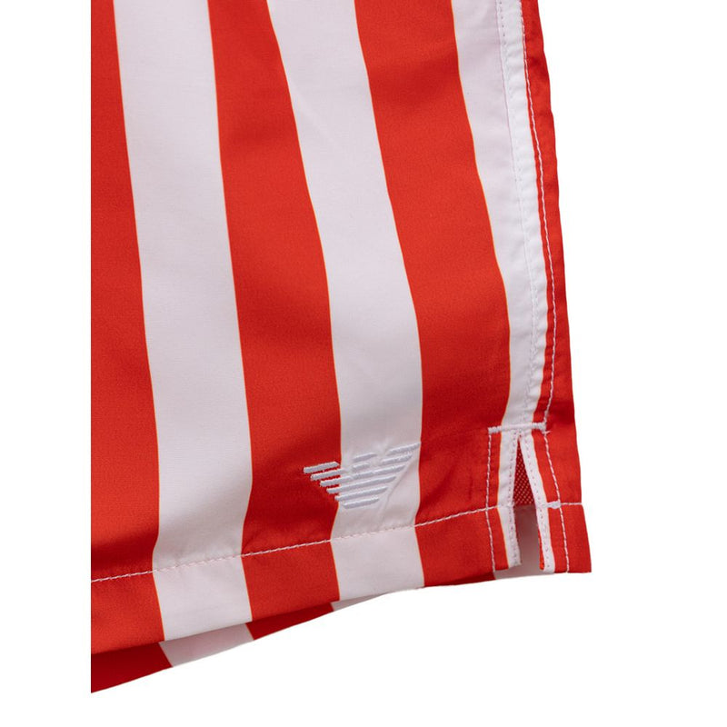 Emporio Armani Boxer de Bain Rayé Rouge - Élégance et Confort