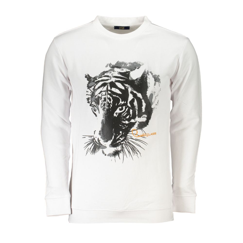 Pull en coton blanc Cavalli Class pour homme