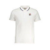 Polo en coton blanc Fila, coupe épurée, avec des touches de couleur contrastées.