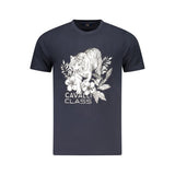 T-shirt homme en coton bleu Cavalli Class