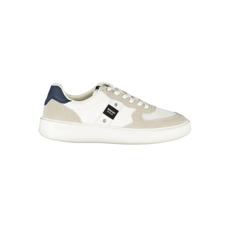 Blauer White Leather Men Sneaker - Premium Streetwear