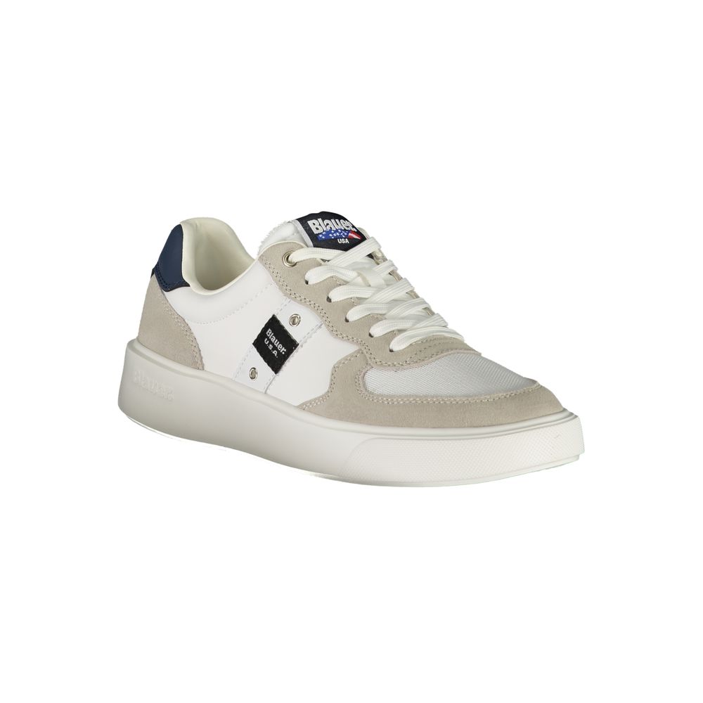 Blauer White Leather Men Sneaker - Premium Streetwear