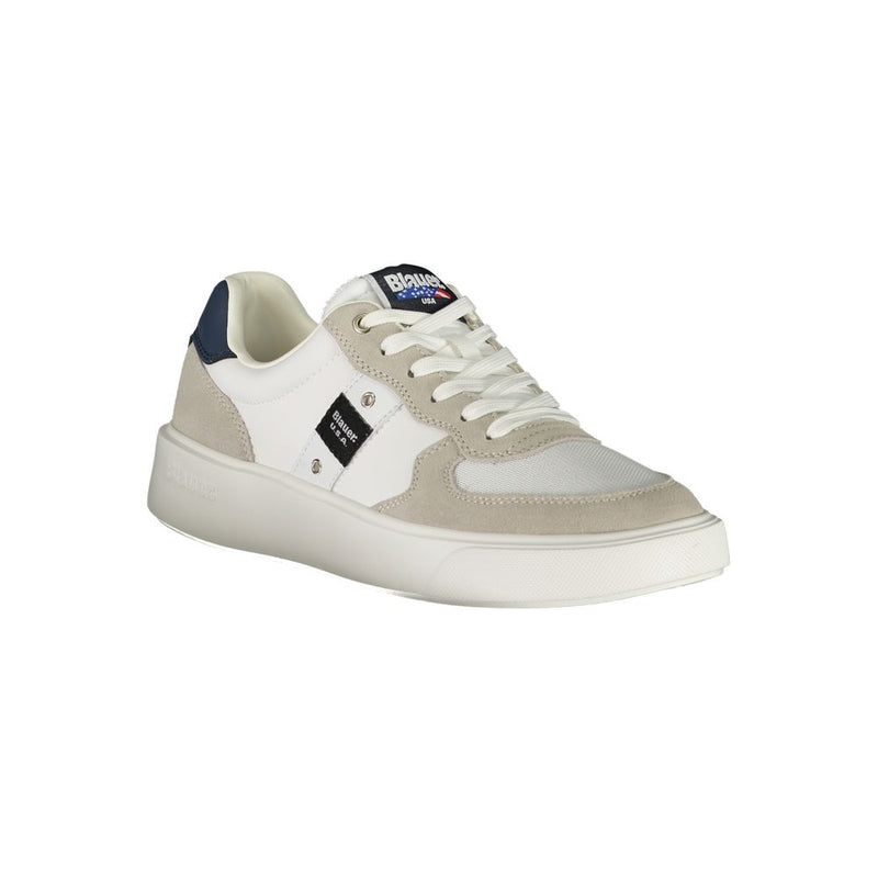 Blauer White Leather Men Sneaker - Premium Streetwear