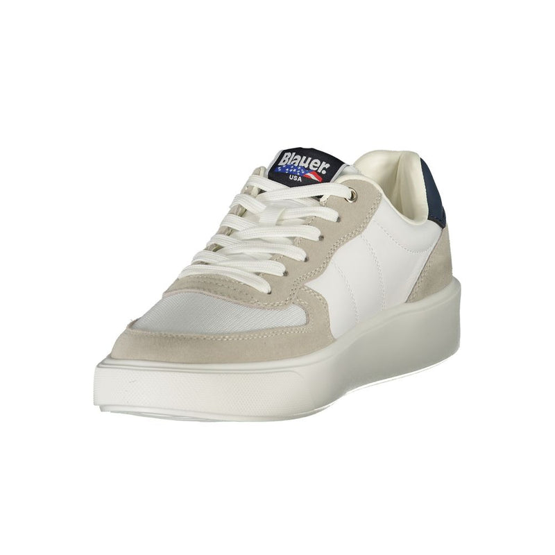 Blauer White Leather Men Sneaker - Premium Streetwear
