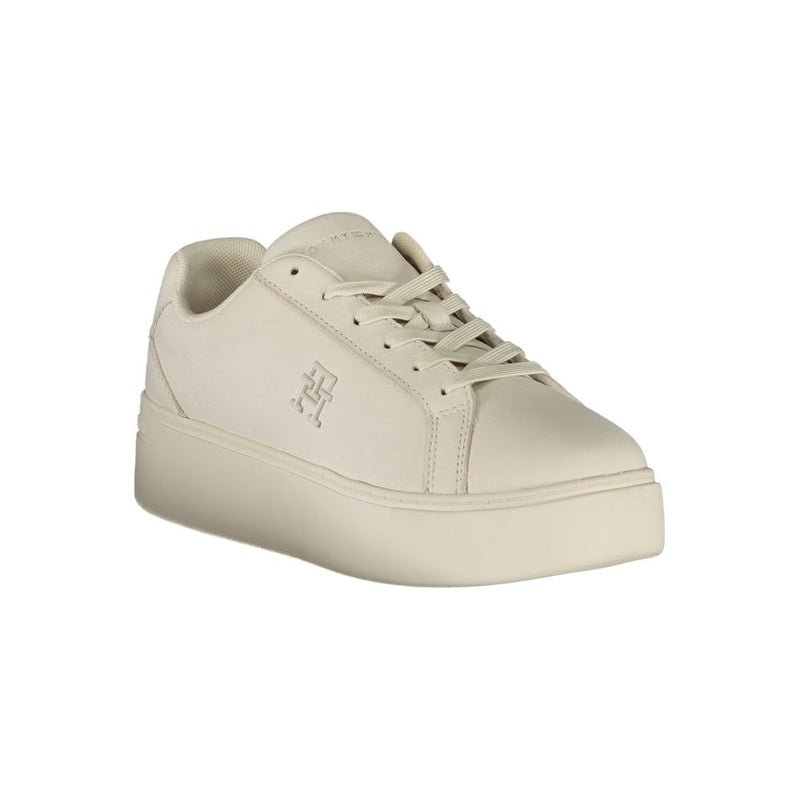 Tommy Hilfiger Women's White Polyester Sneaker - Comfort & Style
