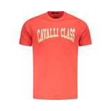 T-shirt homme en coton rouge Cavalli Class