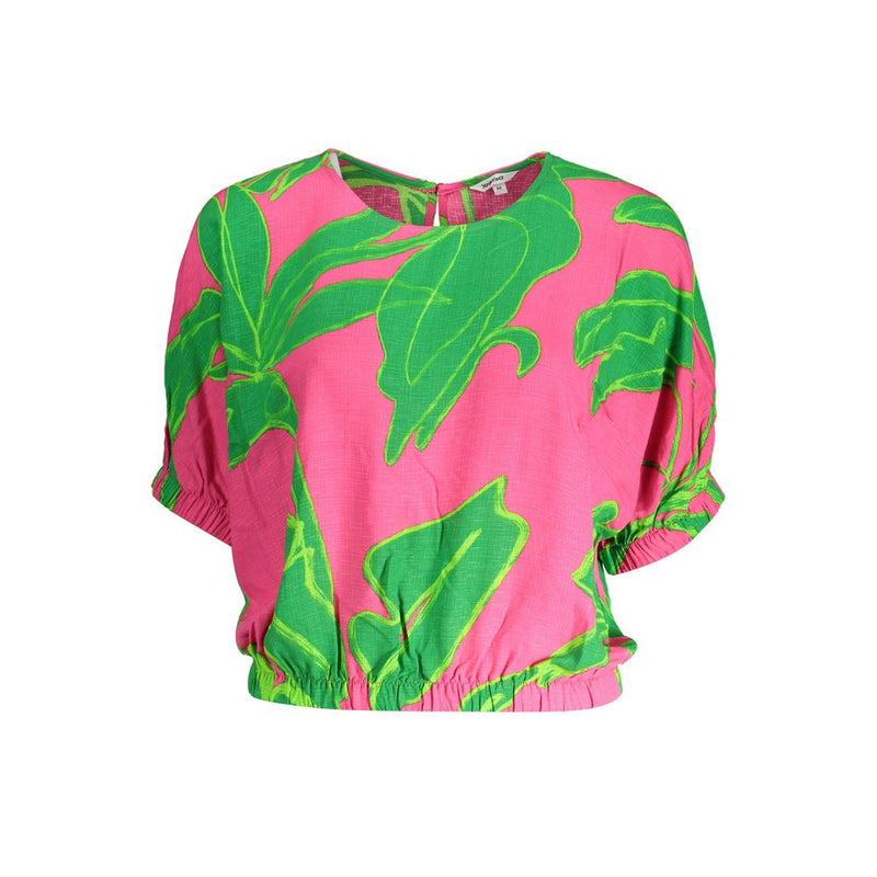 Desigual Pink Viscose Women Top - Élégante et Chic Blouse