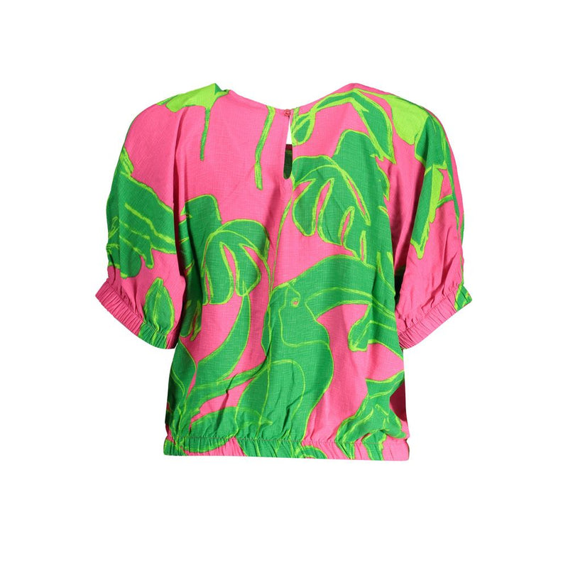 Desigual Pink Viscose Women Top - Élégante et Chic Blouse