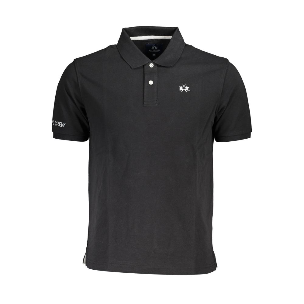 Polo La Martina en coton noir pour homme