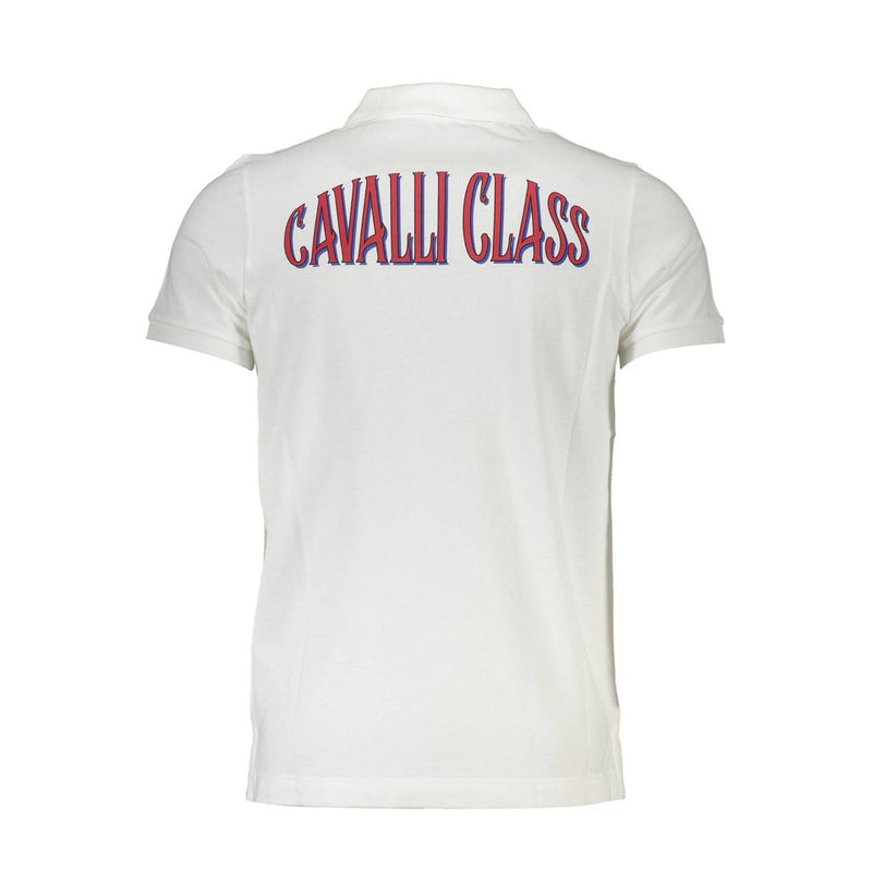 Polo homme en coton blanc Cavalli Class